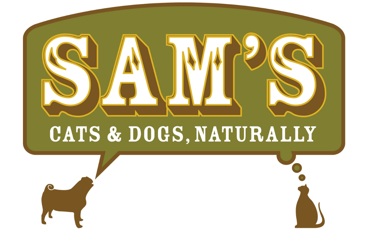 Sam’s Cats & Dogs Naturally logo for local pet store in Everett, Monroe, and Redmond, Washington